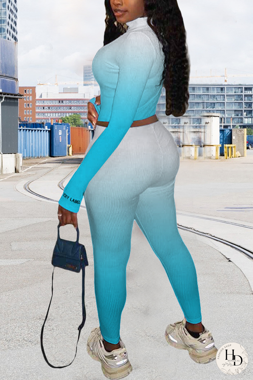 Rose Red Casual Print Letter Turndown Collar Long Sleeve Two Pieces