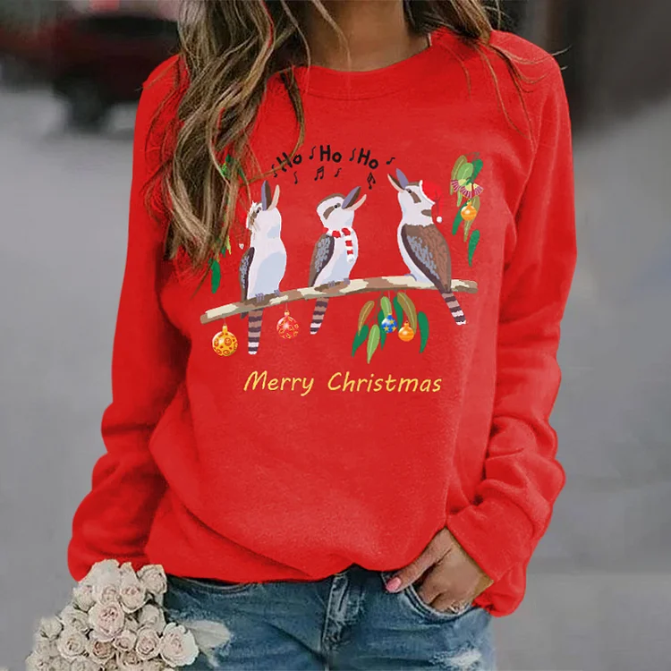 Wearshes Christmas Kookaburras Long Sleeve Sweatshirt