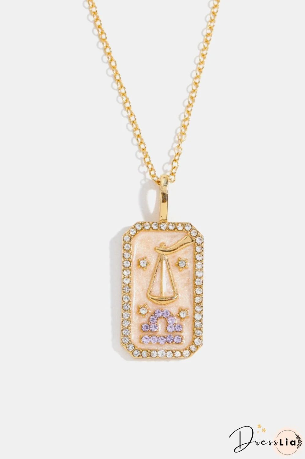 Rhinestone Constellation Pendant Copper Necklace