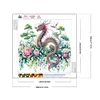 >SALE<5D DIY Partial Special Shaped Drill Diamond Painting Kit Floral Dragon 30x30cm