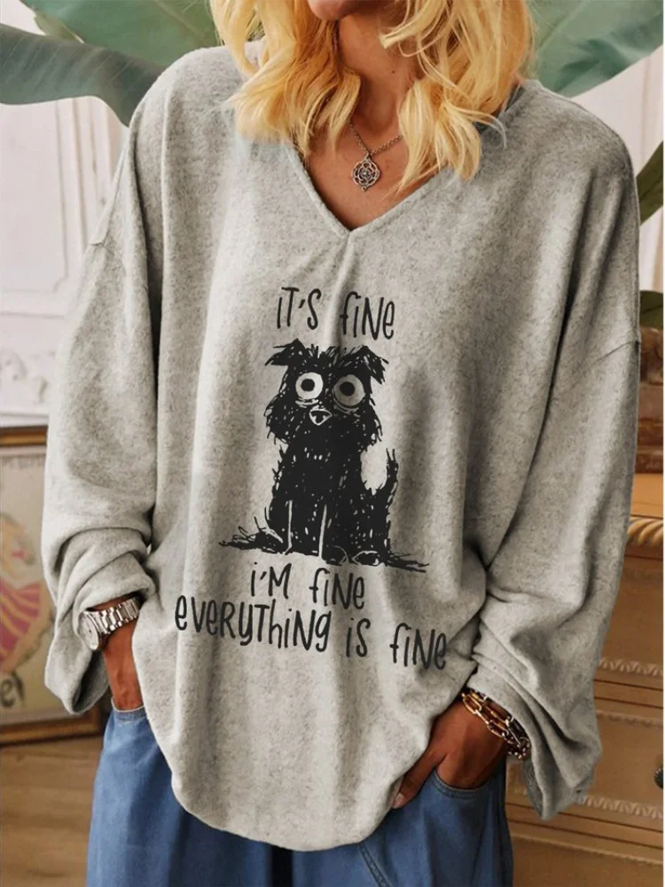 It's Fine I'm Fine Everything Is Fine Print Tunic