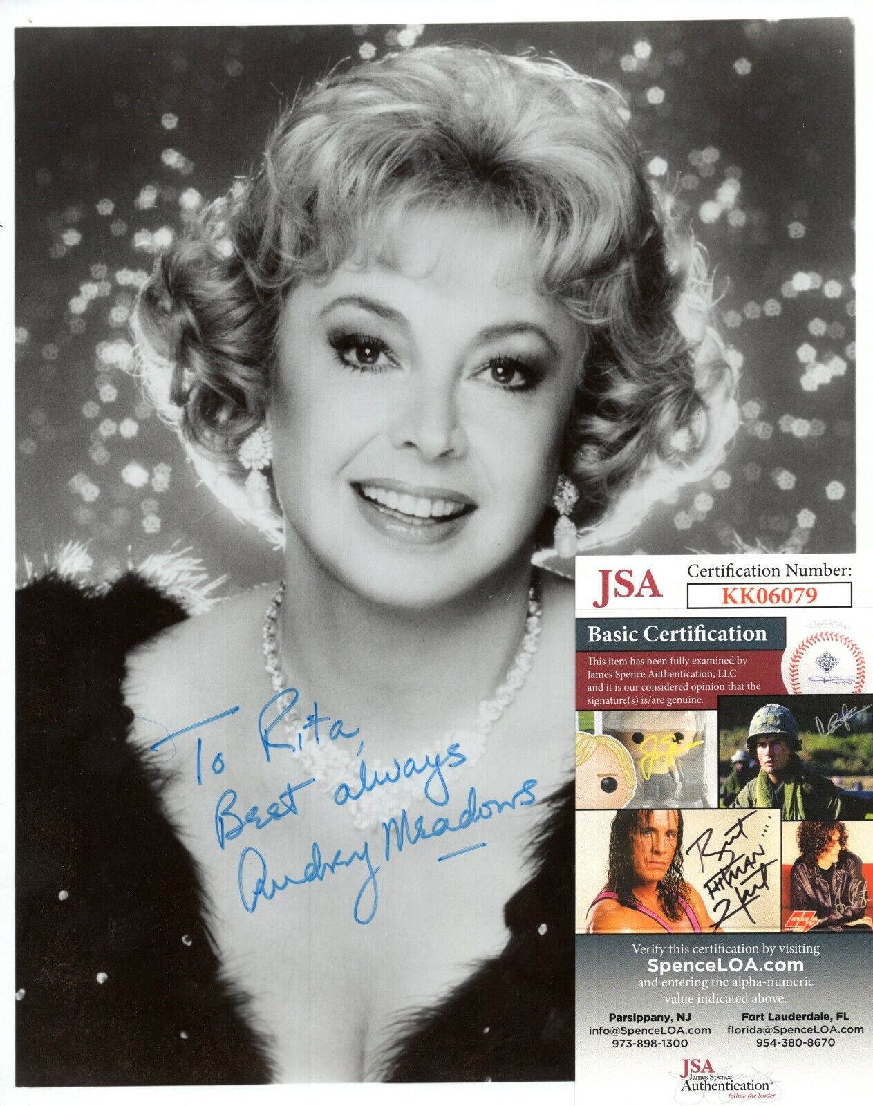 Audrey Meadows Actress Hand Signed Autograph 8x10 Photo Poster painting with JSA COA