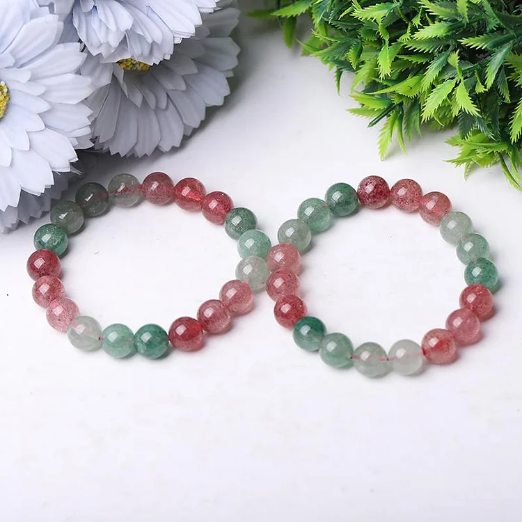 10mm   Strawberry Quartz Bracelet