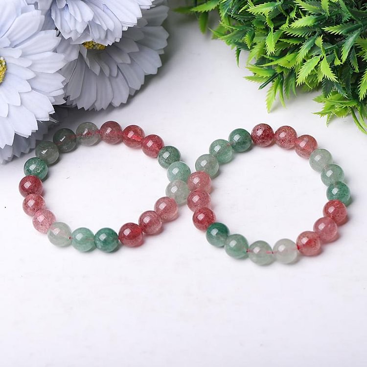 10mm Mixed Strawberry Quartz Bracelet Crystal wholesale suppliers