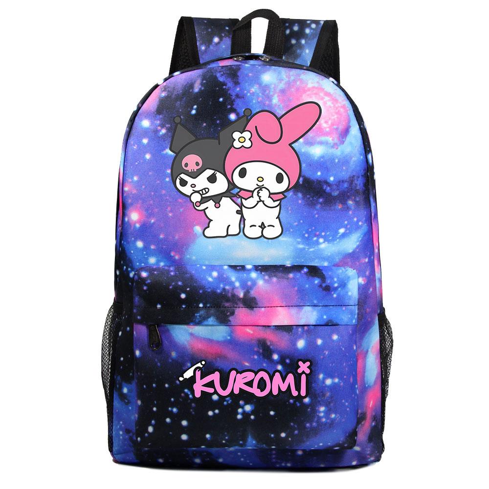 Mayoulove Kuromi Backpack Lightweight Design with Multiple Pockets for School Use-Mayoulove