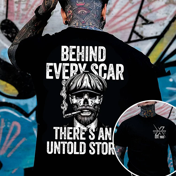 Generation X 2 Side T-shirt, Behind Every Scar There's An Untold Story T-shirt, Unisex Hoodie, Custom Year Of Birth Sweatshirt