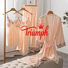 Triumph-seksowny komplet piżam z lodowego jedwabiu, pięcioczęściowy (z wkładkami laktacyjnymi)