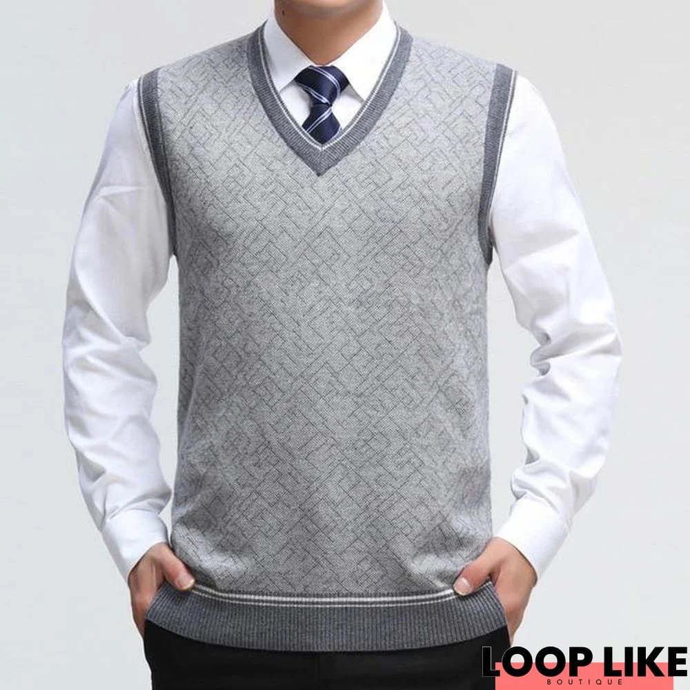 Mens Sweater Vest Wool Pullover Sleeveless Casual Knit Waistcoats Men Business V Neck Vest Male Knitted