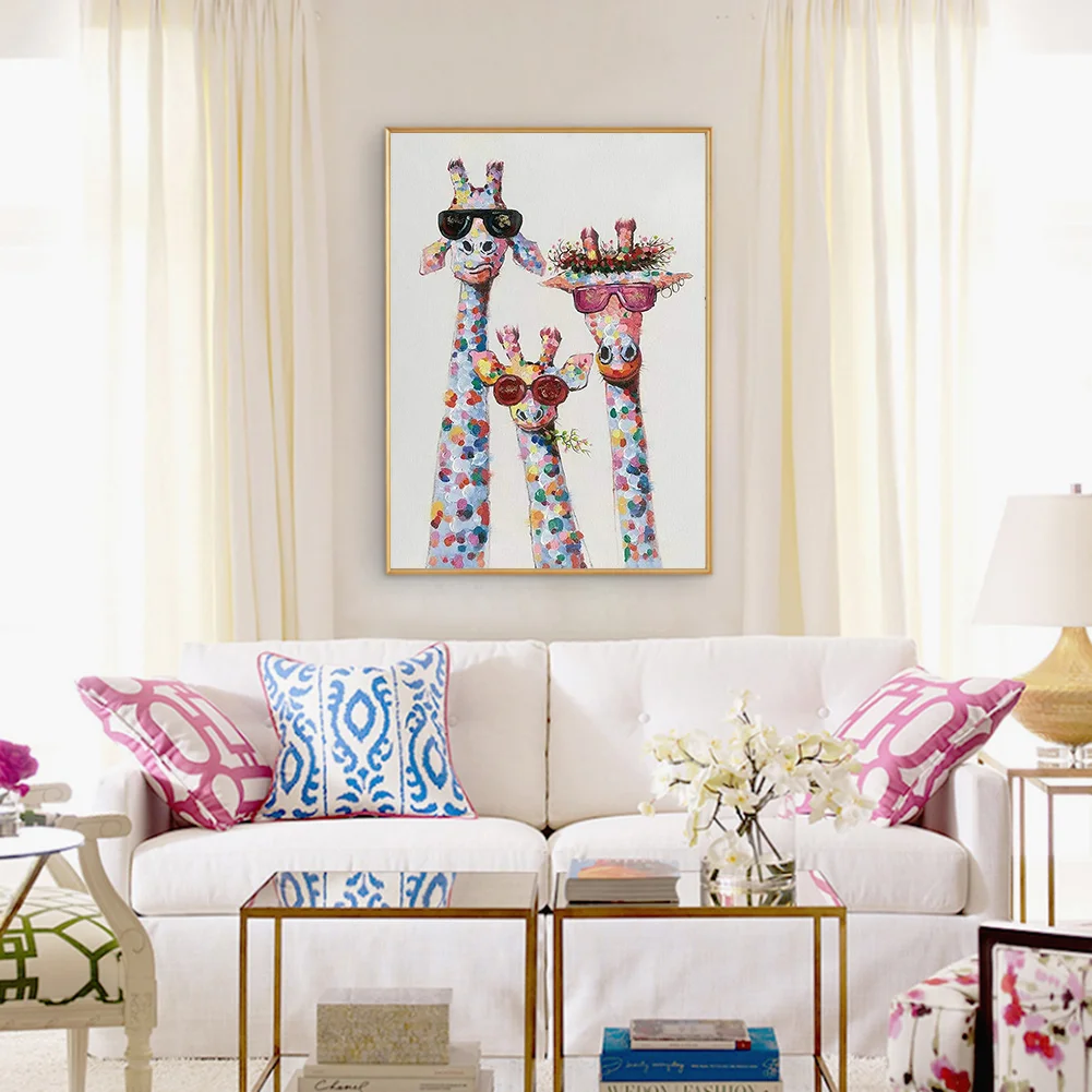 DIY Stamped Cross Stitch 11CT Full Embroidery 50*40cm - Giraffe