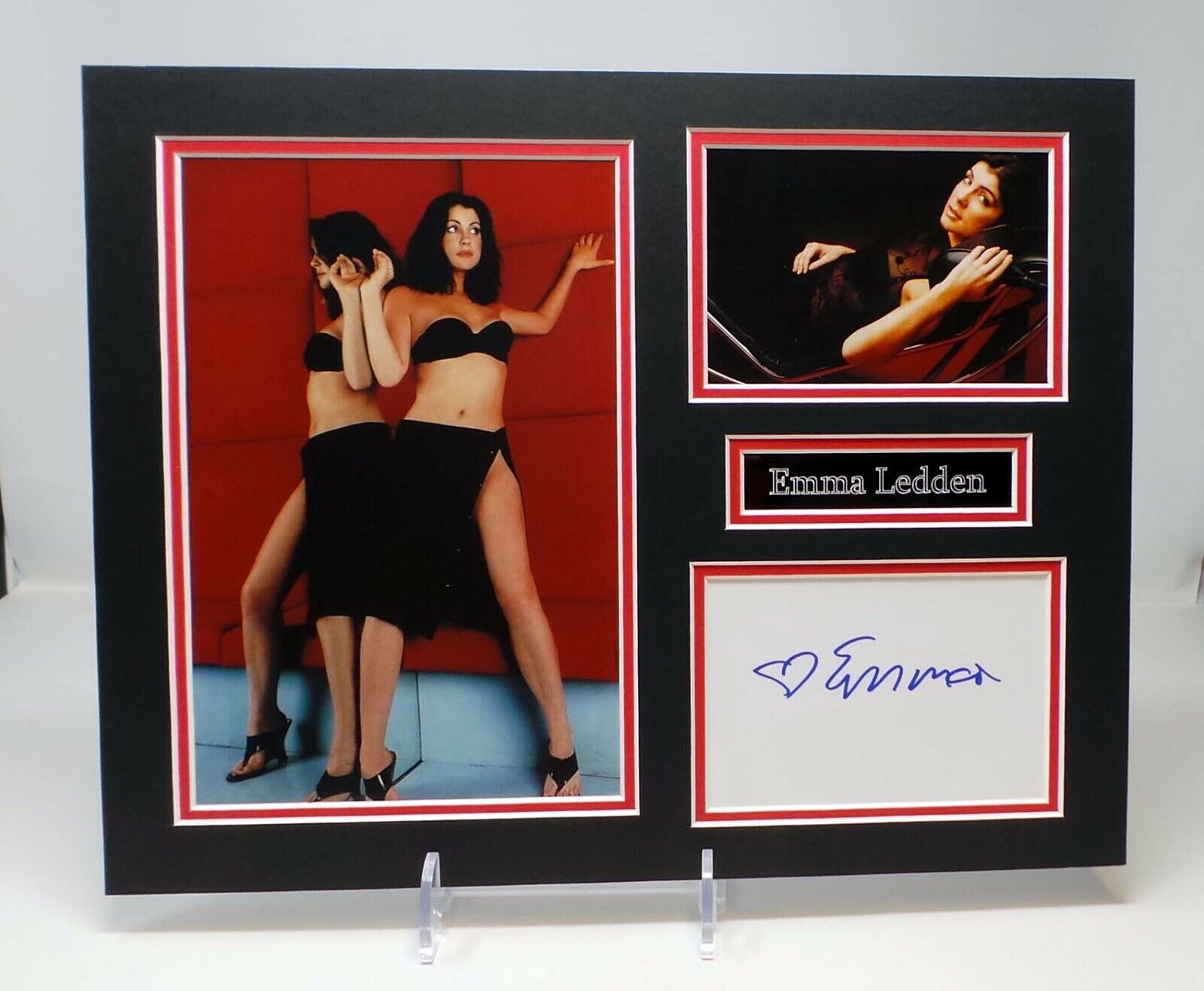 Emma LEDDEN Signed Mounted Sexy Photo Poster painting Display AFTAL RD COA Irish TV Presenter