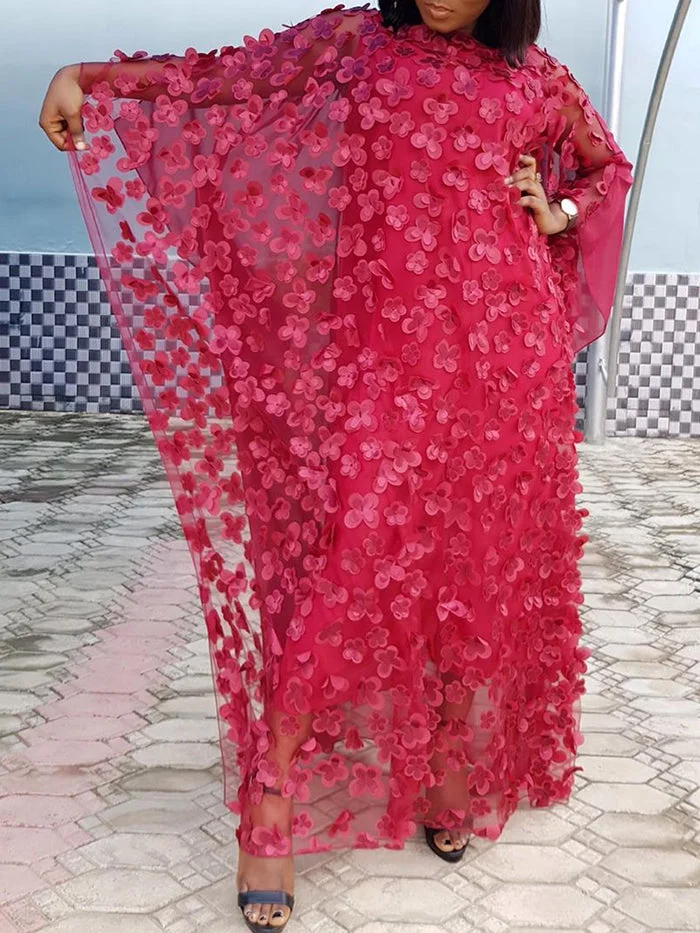 Three-dimensional Embroidered Long Skirt + Stretch Vest Dress