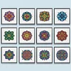 12pcs Mandala DIY Mini Square Diamond Painting Set 16x16cm