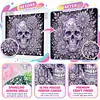 Partial Drill 5D Diamond Painting Kit Skull Abstract 30x30cm(Purple Skull)