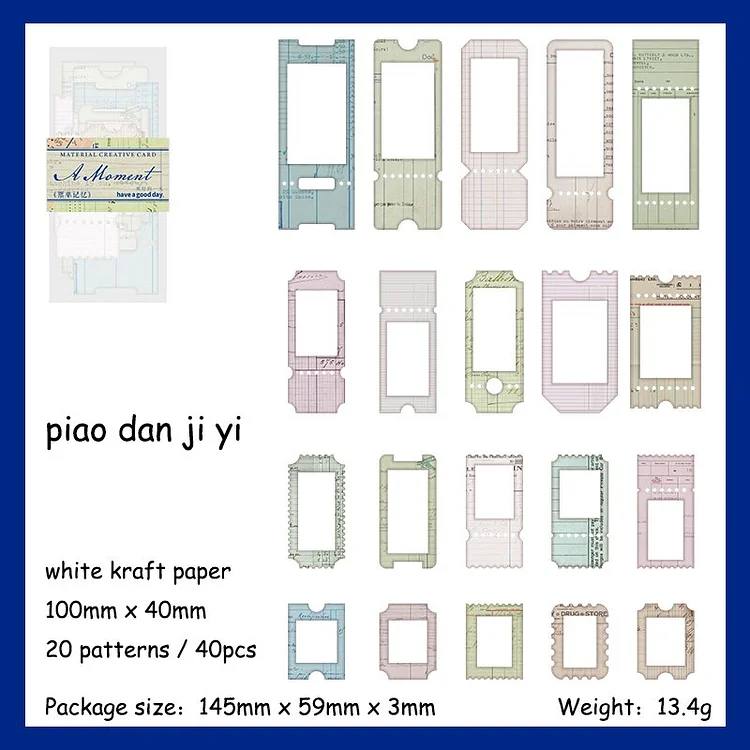 JOURNALSAY40 Sheets Moments Passed Vintage Hollow Collage Small Card