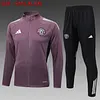 2025/2026 Manchester United Long Zipped Jacket Purple Gray Football Shirt 1:1 Thai Quality