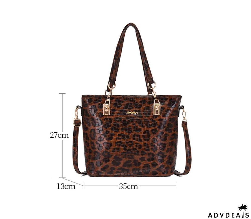 Fashionable crocodile pattern six-piece bag retro portable pillow bag one-shoulder Messenger large-capacity women's bag