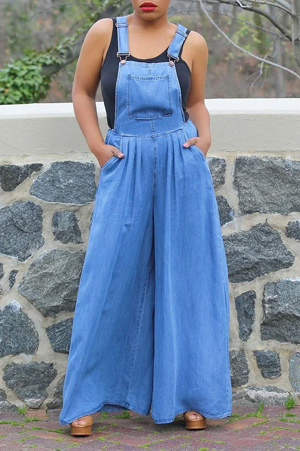 GuchioeRelaxed Pockets Denim Overalls