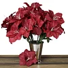 10 Bushes | Burgundy Artificial Silk Tiger Lily Flowers, Faux Bouquets