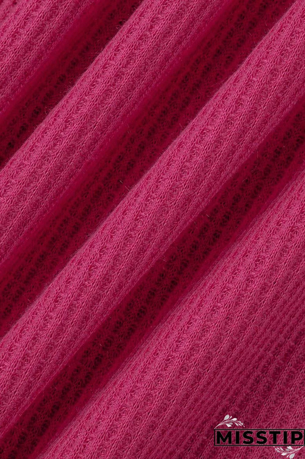 Rose Red Casual Solid Patchwork Slit V Neck Plus Size Two Pieces