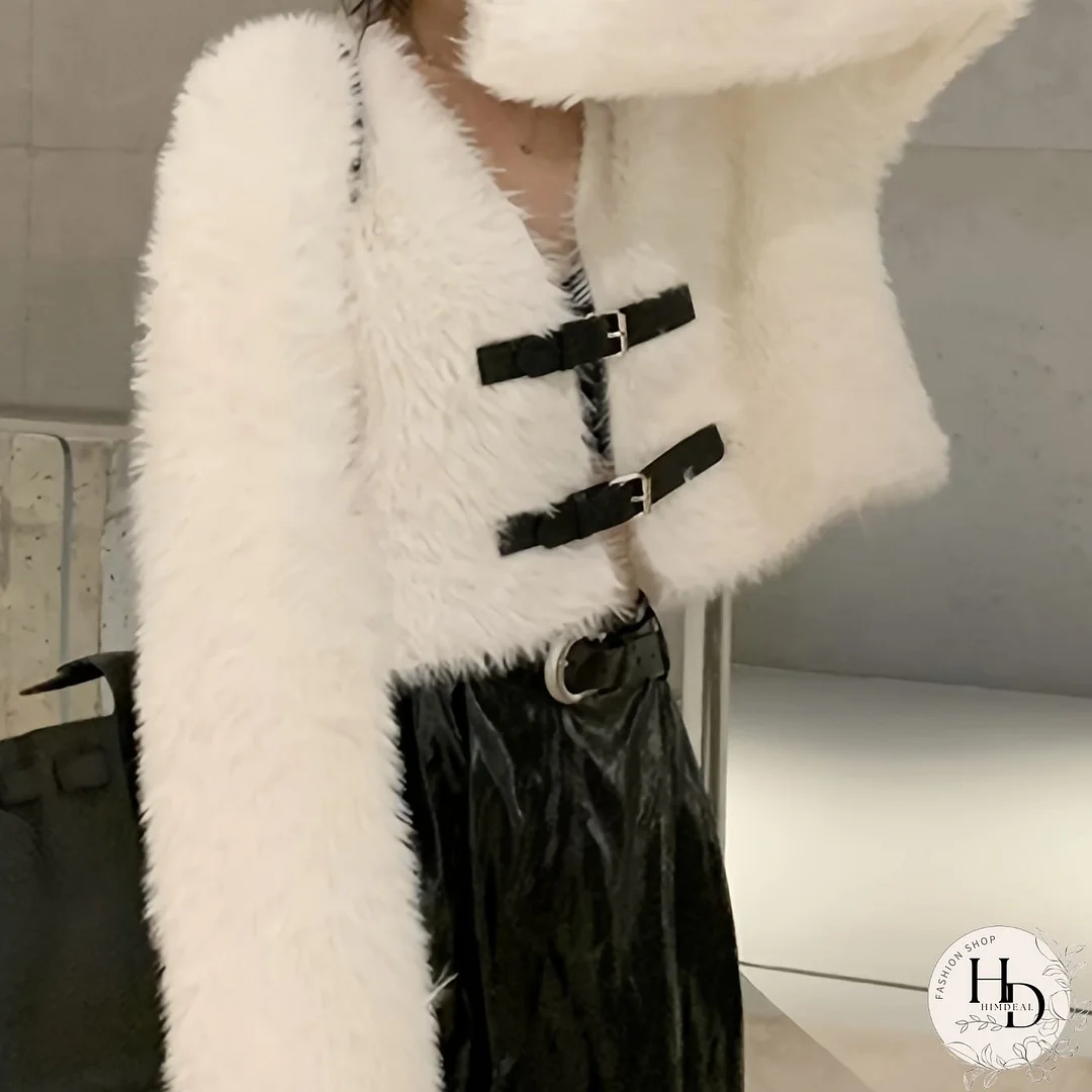 Solid Plush Cardigan, Elegant Long Sleeve Cozy Stylish Sweater, Women's Clothing
