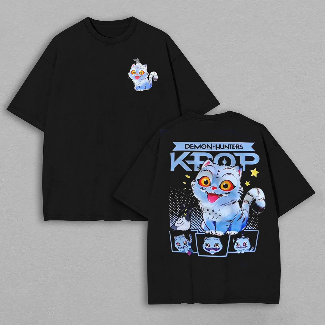 KPop Demon Hunters Printed Oversized Unisex T-shirt