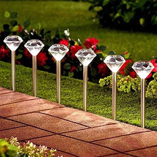 4PCs Solar-Powered Diamond Shaped Garden Lights
