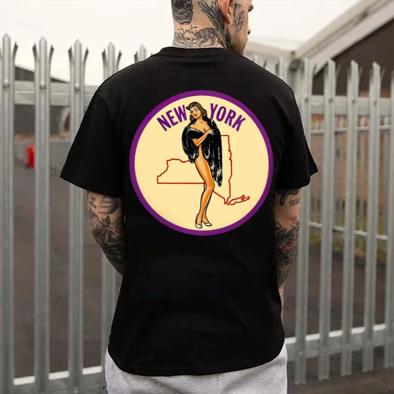 NEW YORK Sexy Lady Print Men's T-shirt