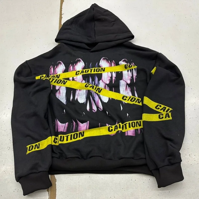 Aonga Kawaii 2025 New Letter American Character Print Oversized Hoodies for Women Hip-Hop Streetwear Casual Popular Couple Sweatshirts aonga