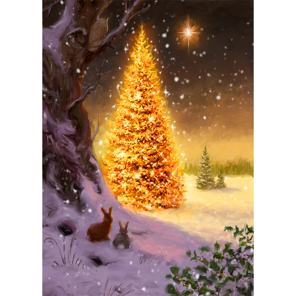 

Golden Christmas Tree - Round Drill Diamond Painting - 30*40CM, 501 Original