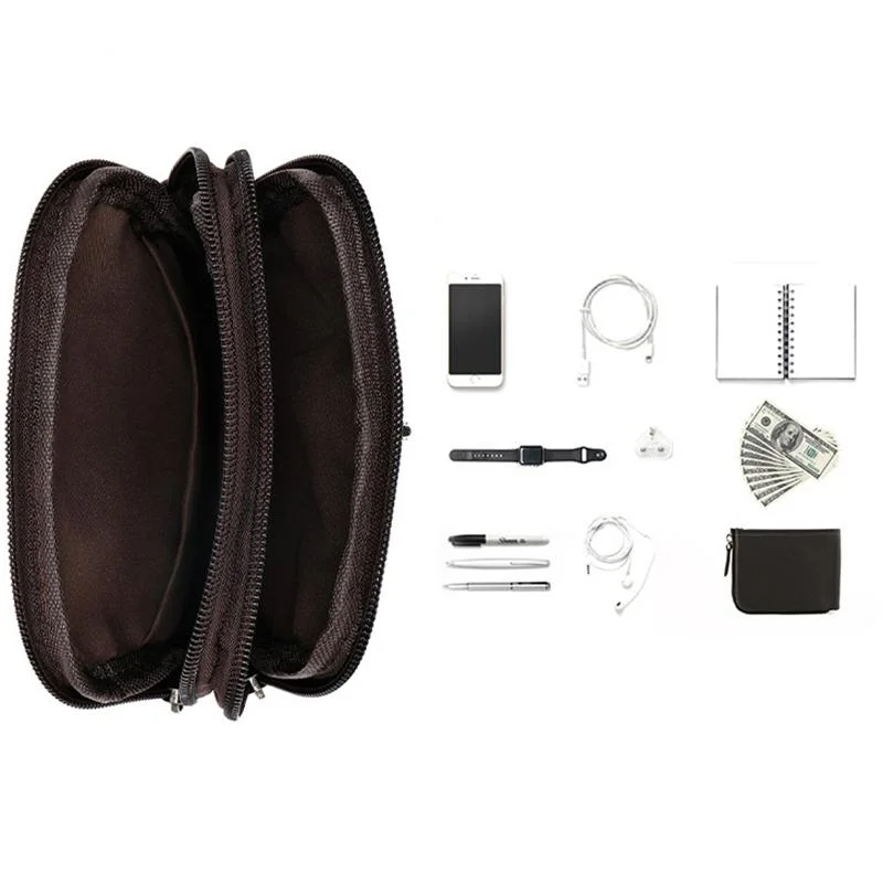 Vintage Multipurpose Leather Fanny Bags With Positions