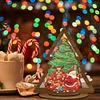 >SALE<Wooden Christmas Table Top Diamond Painting Ornament Kits Xmas Home Decor (G)