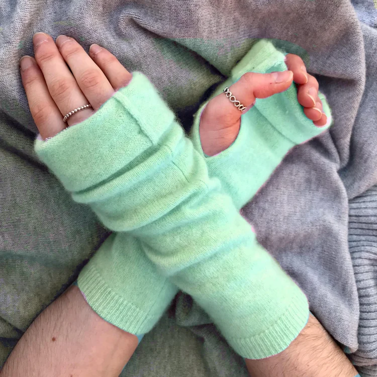 小物 Cosy Cashmere Company / Fingerless Glove Men's Cashmere 2 Ply Fingerless Gloves – Cosy Cashmere Company