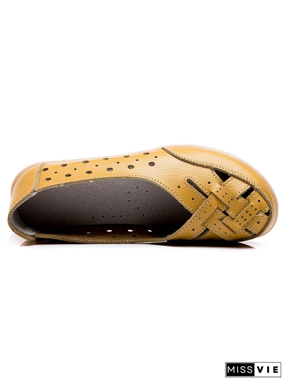 Hollow Leather Soft Sole Shoes