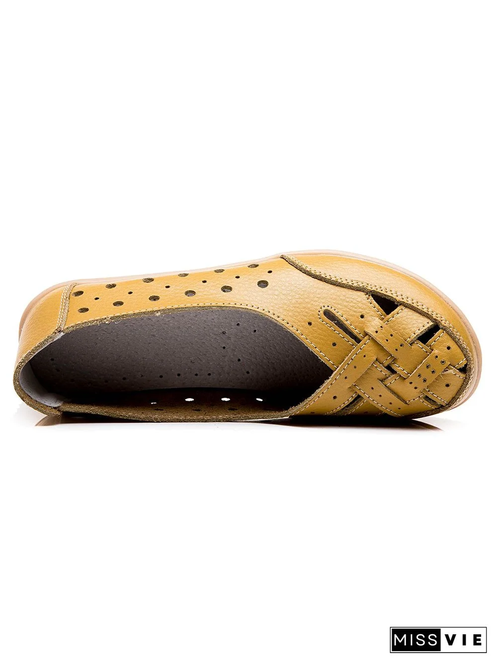 Hollow Leather Soft Sole Shoes