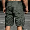 Men's Cotton Cargo Shorts - Tactical Utility Shorts With Button Pockets And Adjustable Hem by Inlyline