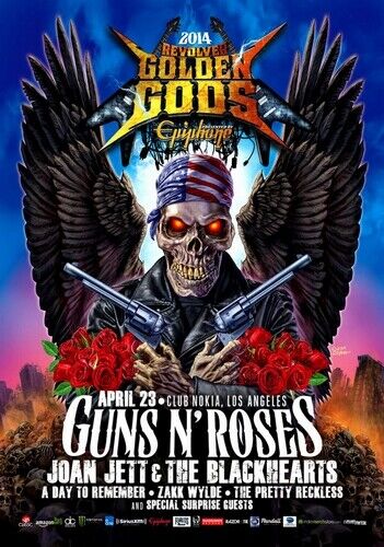 GUNS & ROSES TOUR POSTER - LOS ANGELES - Photo Poster painting INSERT PRINT -  POST!