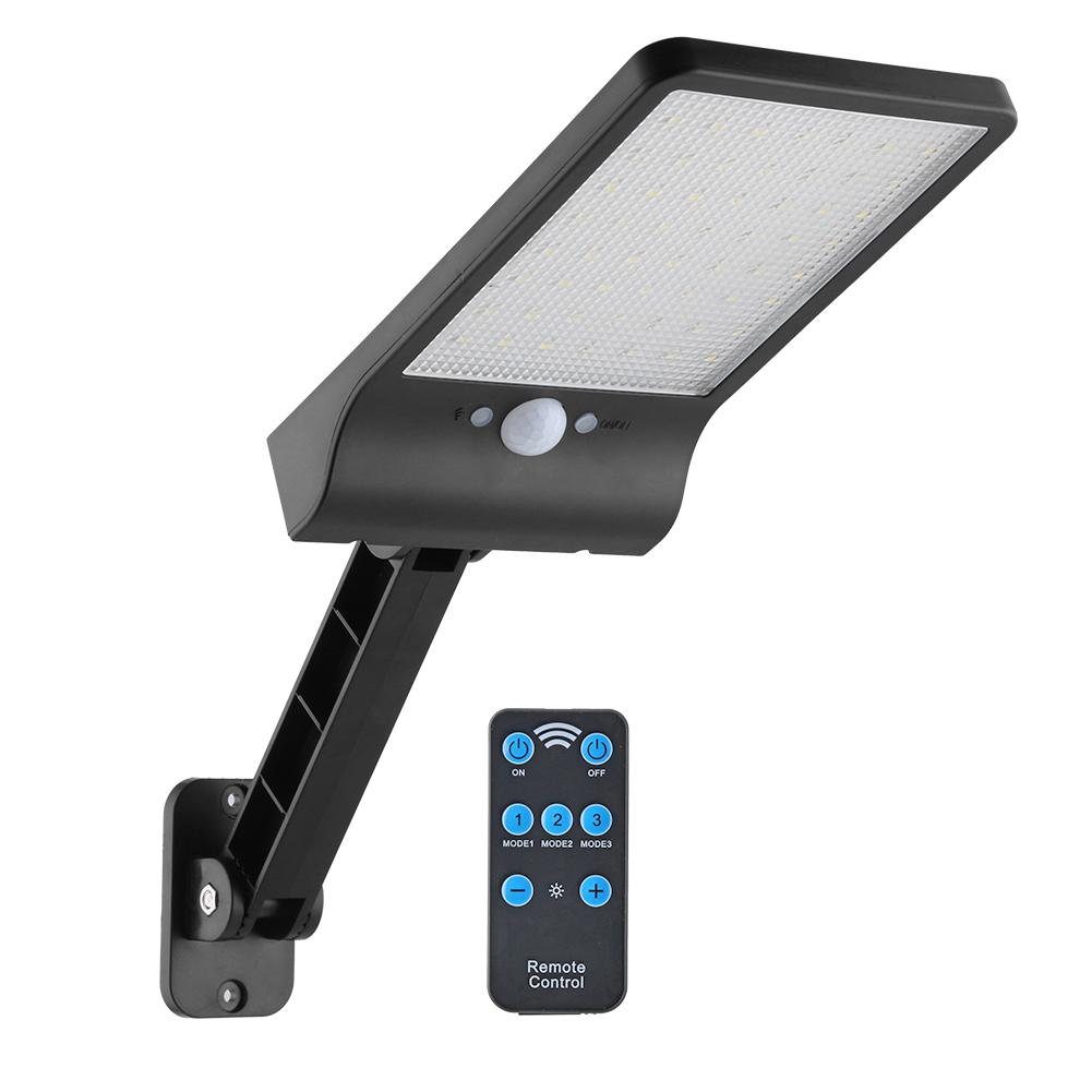 

56LED Solar Motion Sensor Wall Light Outdoor Street Lamp w/Remote Control, Black, 501 Original