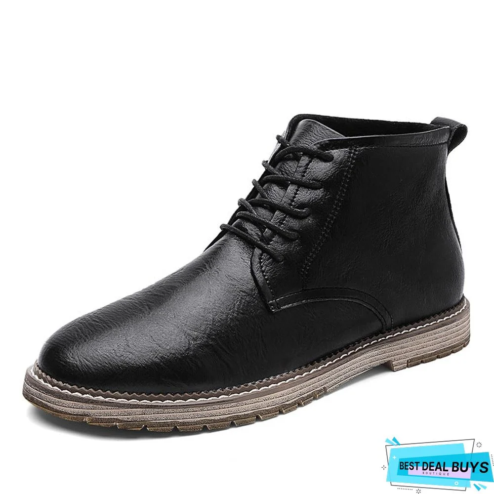 men's autumn outdoor leather lace-up high-top ankle martin boots oxford shoes