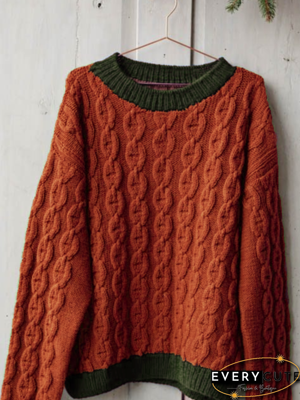 Casual Winter Solid Cotton Daily Long sleeve Crew Neck Sweater for Women