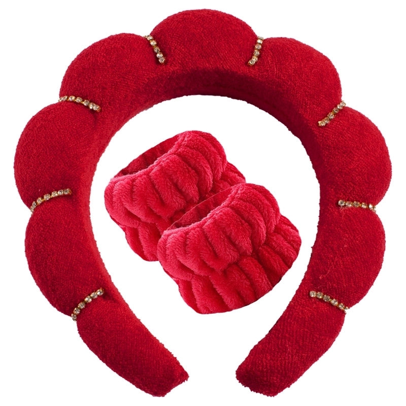 Minimalist Women’s Color Block Towel Velvet Spa Headband