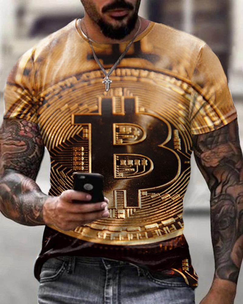 Men Print Casual T-shirts-11