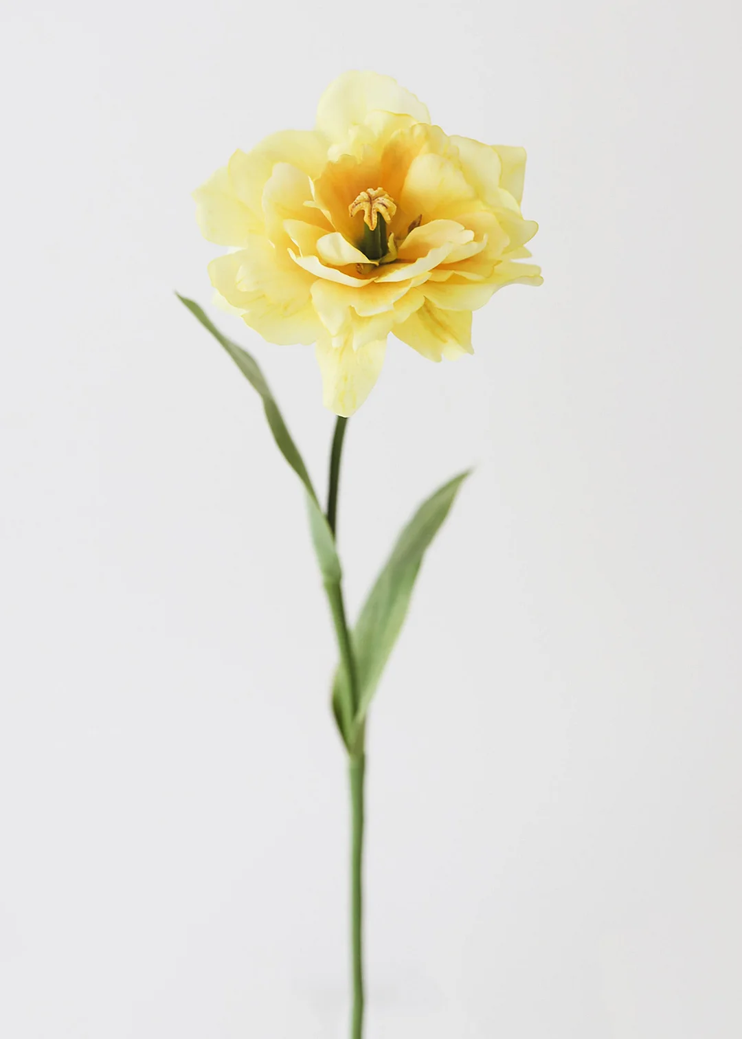 Ruffle Yellow Faux Tulip Flower - 25"
