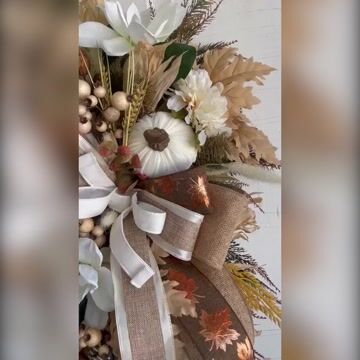 🔥Last Day 49% OFF🔥Neutral Fall Magnolia Swag Front Wreath-mysite-Adracos