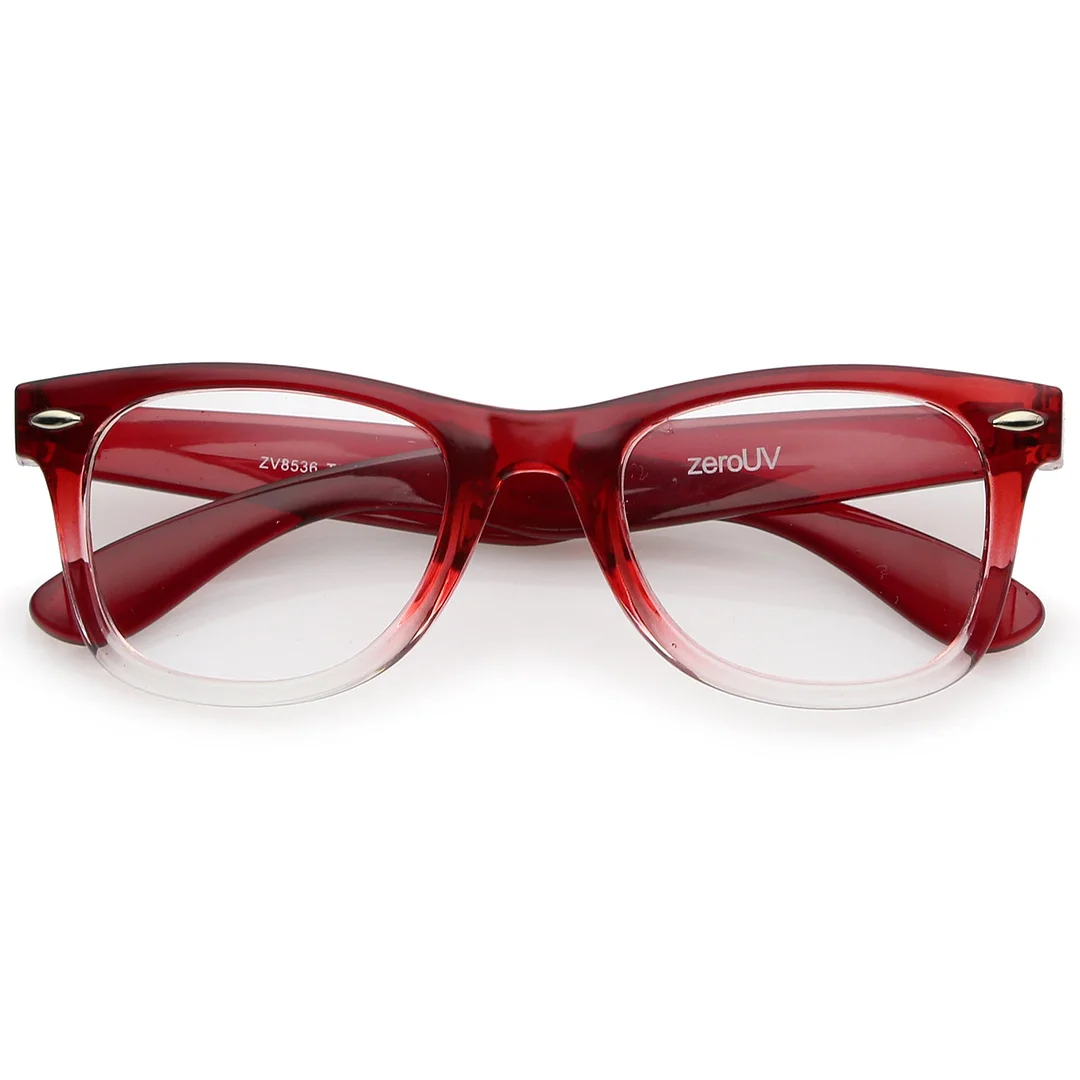 Classic Thick Square Clear Lens Horn Rimmed Eyeglasses 50mm