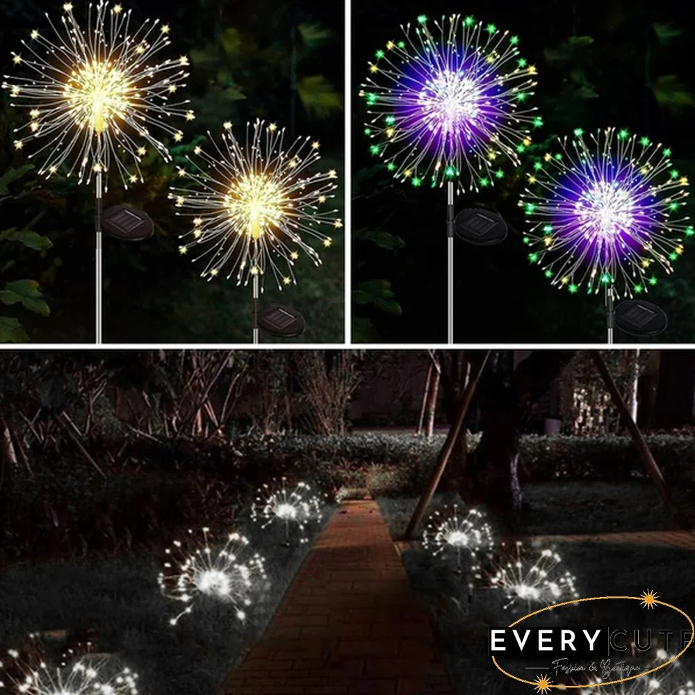 Newest Upgrade Solar Garden Decorative Lights Outdoor Solar Powered 40Copper Wires String Landscape Light Diy Flowers Fireworks Trees for Walkway Patio Lawn Backyard,christmas Party Decor
