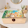 5D DIY Diamond Painting Handmade Wood Storage Box for Home Decor Craft (Cat)