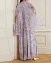 Chiara tie-detailed cape-effect printed voile gown