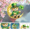DIY Moon Clover Bear Diamond Painting Single-sided Hanging Pendant