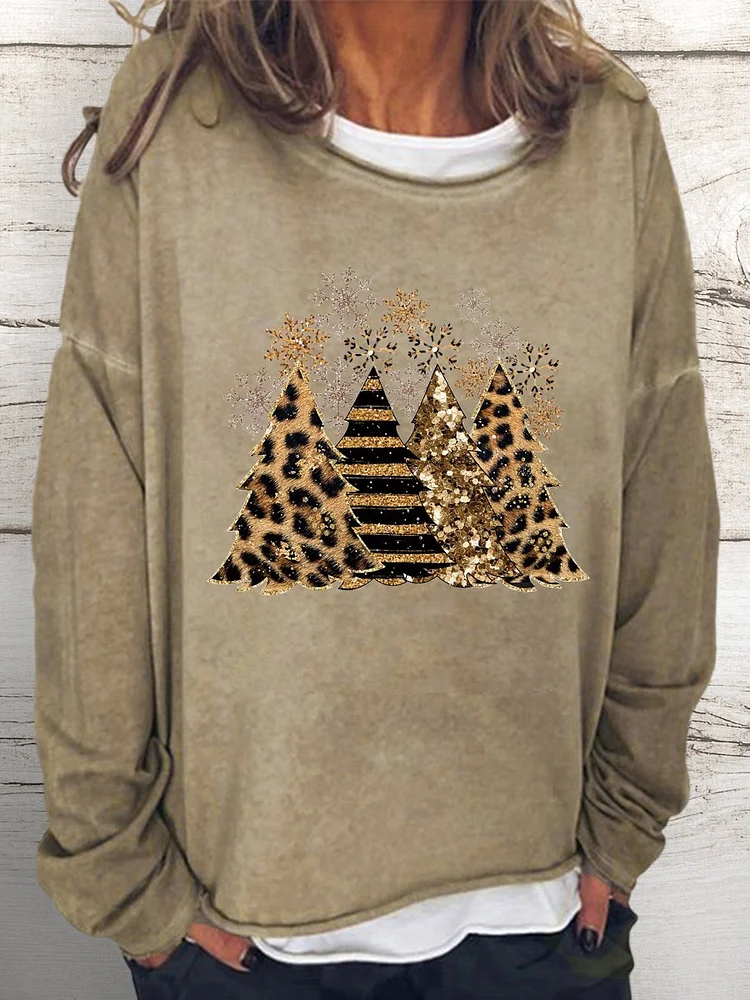 Leopard print Christmas  sweatshirt-607366-Annaletters