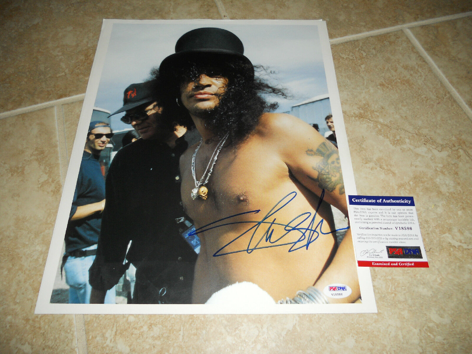 Slash Guns & Roses Signed Autoographed 11x14 Photo Poster painting PSA Certified #2 G1